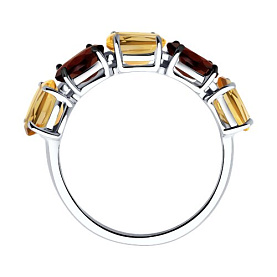 Кольцо SOKOLOV - Серебро 925, Гранат, Цитрин (арт. 92014322)