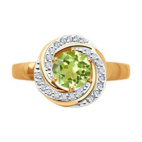 Кольцо Diamant - Золото 585, Фианит, Хризолит (арт. 51-310-02281-3)