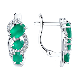 Серьги SOKOLOV - Серебро 925, Агат, Фианит (арт. 92022455)