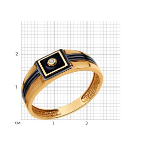 Кольцо Diamant - Золото 585, Фианит, Эмаль (арт. 51-112-02238-1)