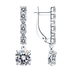 Серьги SOKOLOV - Серебро 925, Фианит (арт. 94022529)