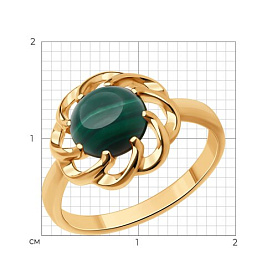Кольцо Diamant - Серебро 925, Малахит (арт. 93-310-02626-1)
