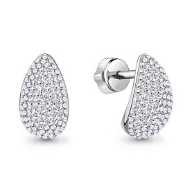 Серьги Аквамарин - Серебро 925, Фианит (арт. 400789.5)