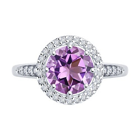 Кольцо Diamant - Серебро 925, Аметист, Фианит (арт. 94-310-02052-3)