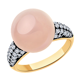 Кольцо SOKOLOV - Серебро 925, Кварц, Фианит (арт. 83010077)