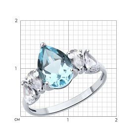 Кольцо SOKOLOV - Серебро 925, Топаз, Фианит (арт. 92014453)