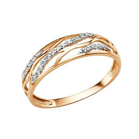 Кольцо ЮФ Династия - Золото 585, Фианит (арт. 010811-1102)