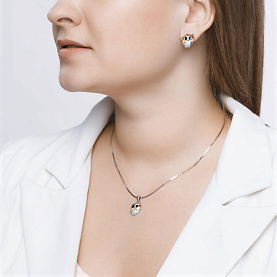 Серьги SOKOLOV - Серебро 925, Фианит, Эмаль (арт. 94022921)