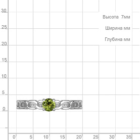 Кольцо Аквамарин - Серебро 925, Хризолит (арт. 65018707.5)