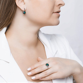 Кольцо SOKOLOV - Серебро 925, Агат, Фианит (арт. 92011386)