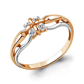 Кольцо Аквамарин - Золото 375, Фианит (арт. 68312.8)