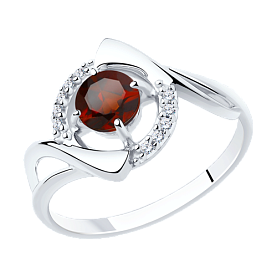 Кольцо Diamant - Серебро 925, Гранат, Фианит (арт. 94-310-00379-2)