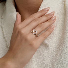 Кольцо SOKOLOV - Золото 585, Фианит (арт. 019815)