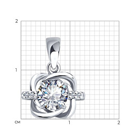 Подвеска SOKOLOV - Серебро 925, Фианит (арт. 94032137)