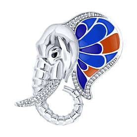 Брошь Diamant - Серебро 925, Фианит, Эмаль (арт. 94-140-00031-1)