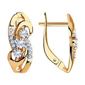 Серьги SOKOLOV - Золото 585, Фианит (арт. 028281)