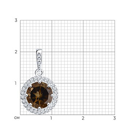 Подвеска Diamant - Серебро 925, Раухтопаз, Фианит (арт. 94-330-02052-4)