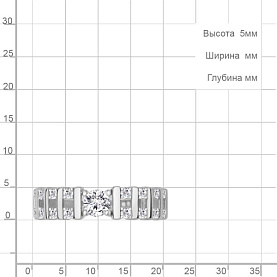 Кольцо Аквамарин - Серебро 925, Фианит (арт. 68860А.5)