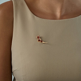 Брошь SOKOLOV - Серебро 925, Янтарь (арт. 83040041)