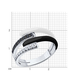 Кольцо Diamant - Серебро 925, Фианит, Эмаль (арт. 94-110-01740-1)