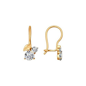 Серьги SOKOLOV - Золото 585, Фианит (арт. 026836)