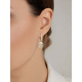 Серьги Атолл - Золото 585, Фианит (арт. 22091)