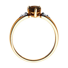 Кольцо SOKOLOV - Серебро 925, Раухтопаз, Фианит (арт. 92014505)