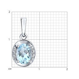 Подвеска SOKOLOV - Серебро 925, Топаз, Фианит (арт. 92030857)