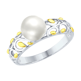 Кольцо SOKOLOV - Серебро 925, Жемчуг культивированный (арт. 94012459)