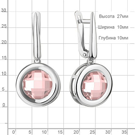 Серьги Аквамарин - Серебро 925, Синтетический морганит (арт. 45014990.5)
