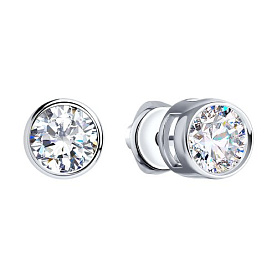 Серьги SOKOLOV - Серебро 925, Фианит (арт. 94021745)