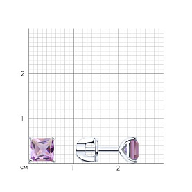 Серьги SOKOLOV - Серебро 925, Аметист (арт. 92025322)