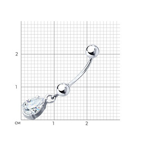 Пирсинг SOKOLOV - Серебро 925, Фианит (арт. 94060017)