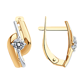 Серьги SOKOLOV - Золото 375, Фианит (арт. 027207-4)
