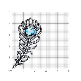 Брошь Diamant - Серебро 925, Топаз, Фианит (арт. 95-340-02045-1)