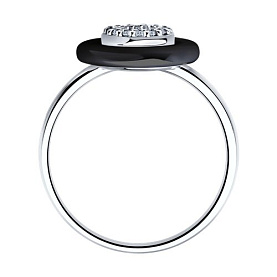 Кольцо SOKOLOV - Серебро 925, Керамика, Фианит (арт. 94013677)