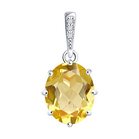 Подвеска Diamant - Серебро 925, Фианит, Цитрин (арт. 94-330-02054-5)