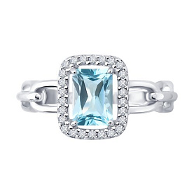 Кольцо SOKOLOV - Серебро 925, Топаз, Фианит (арт. 92014706)