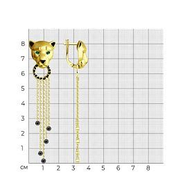 Серьги Diamant - Серебро 925, Фианит, Эмаль (арт. 93-121-02057-1)