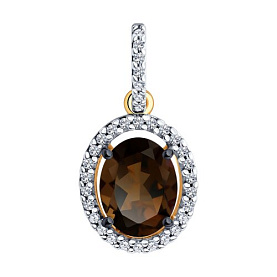 Подвеска Diamant - Серебро 925, Раухтопаз, Фианит (арт. 93-330-01999-4)