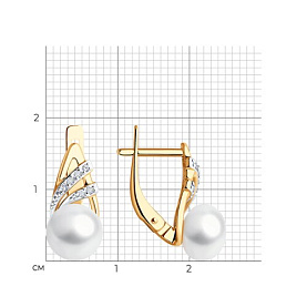 Серьги Diamant - Золото 585, Жемчуг культивированный (арт. 51-320-02320-1)