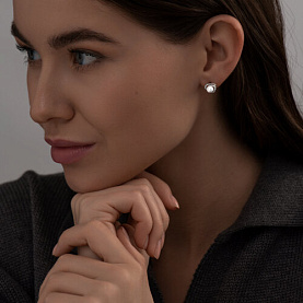 Серьги SOKOLOV - Серебро 925, Жемчуг имитация, Фианит (арт. 94025808)