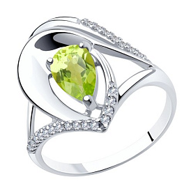 Кольцо Diamant - Серебро 925, Фианит, Хризолит (арт. 94-310-00607-1)