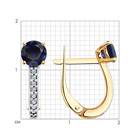 Серьги SOKOLOV - Серебро 925, Синтетический сапфир , Фианит (арт. 88020079)