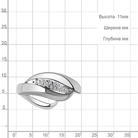Кольцо Аквамарин - Серебро 925, Фианит (арт. 64988А.5)