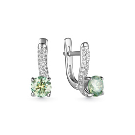 Серьги Дар - Серебро 925, Синтетический муассанит, Фианит (арт. С-3919рс1613900)