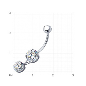 Пирсинг SOKOLOV - Серебро 925, Фианит (арт. 94060044)