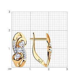 Серьги SOKOLOV - Золото 585, Фианит (арт. 028281)