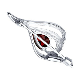 Брошь Diamant - Серебро 925, Гранат, Фианит (арт. 94-340-01045-2)