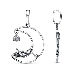 Подвеска Красная пресня - Серебро 925, Фианит (арт. 53816732)